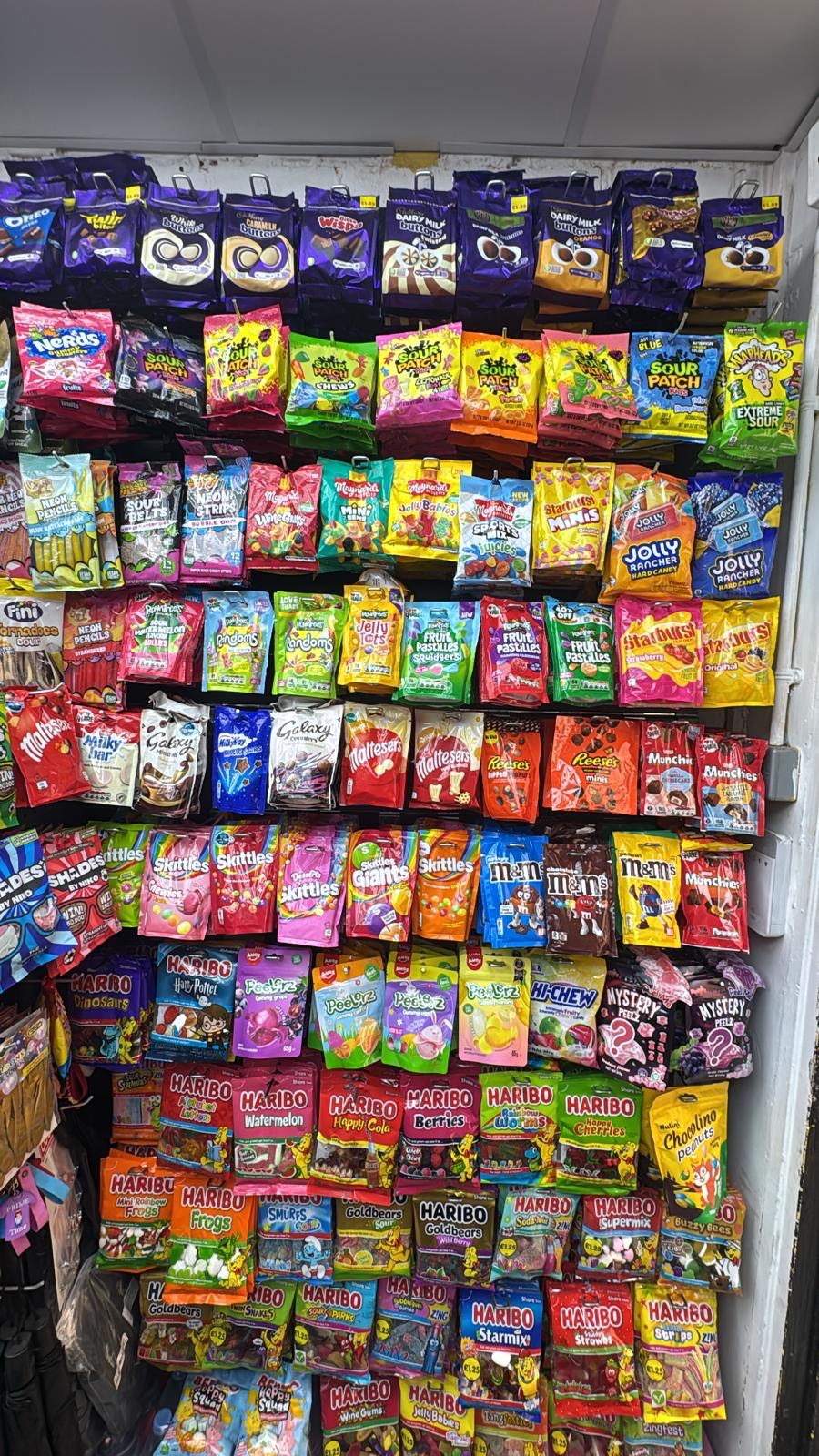 American, Chinese and British sweets